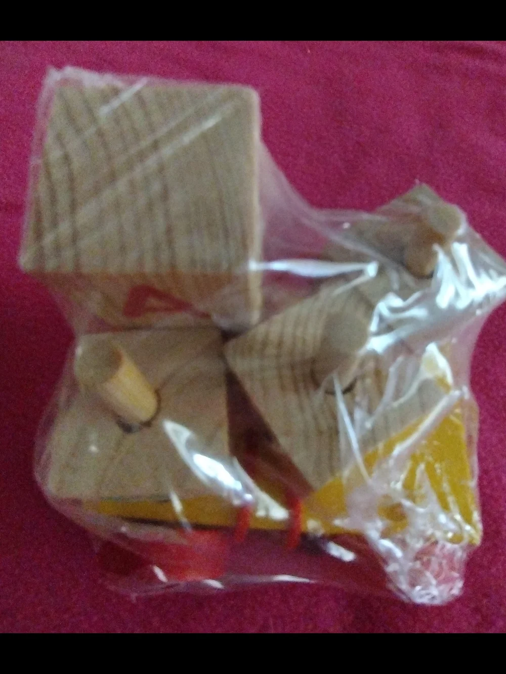 Wooden Peg and Block Sorting Toy - Natural Wood and Yellow